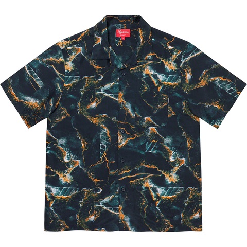 Supreme Marble Silk S/S Shirt - Black