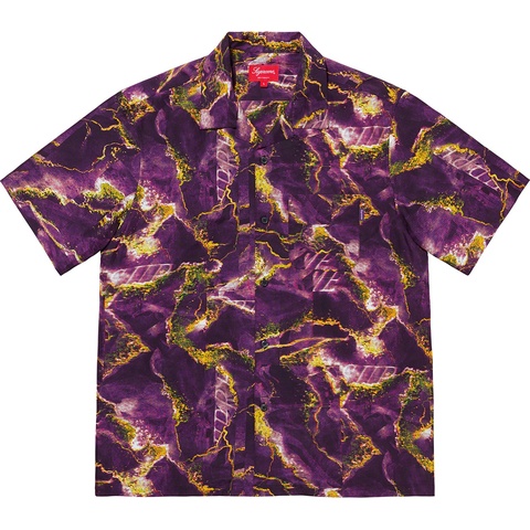 Supreme Marble Silk S/S Shirt - Purple