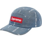 Supreme Logo Stripe Jacquard Denim Camp Cap (FW20) - Blue