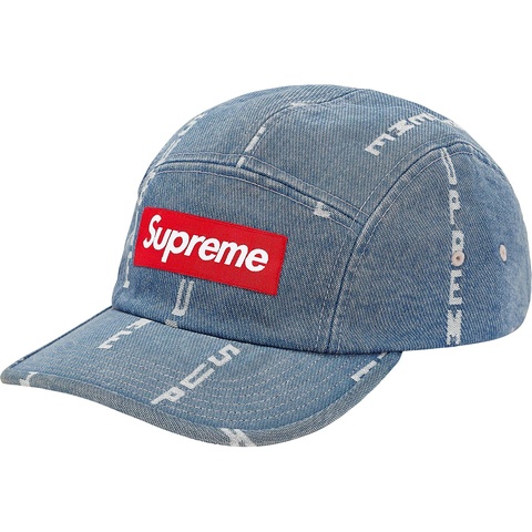 Logo Stripe Jacquard Denim Camp Cap - Supreme
