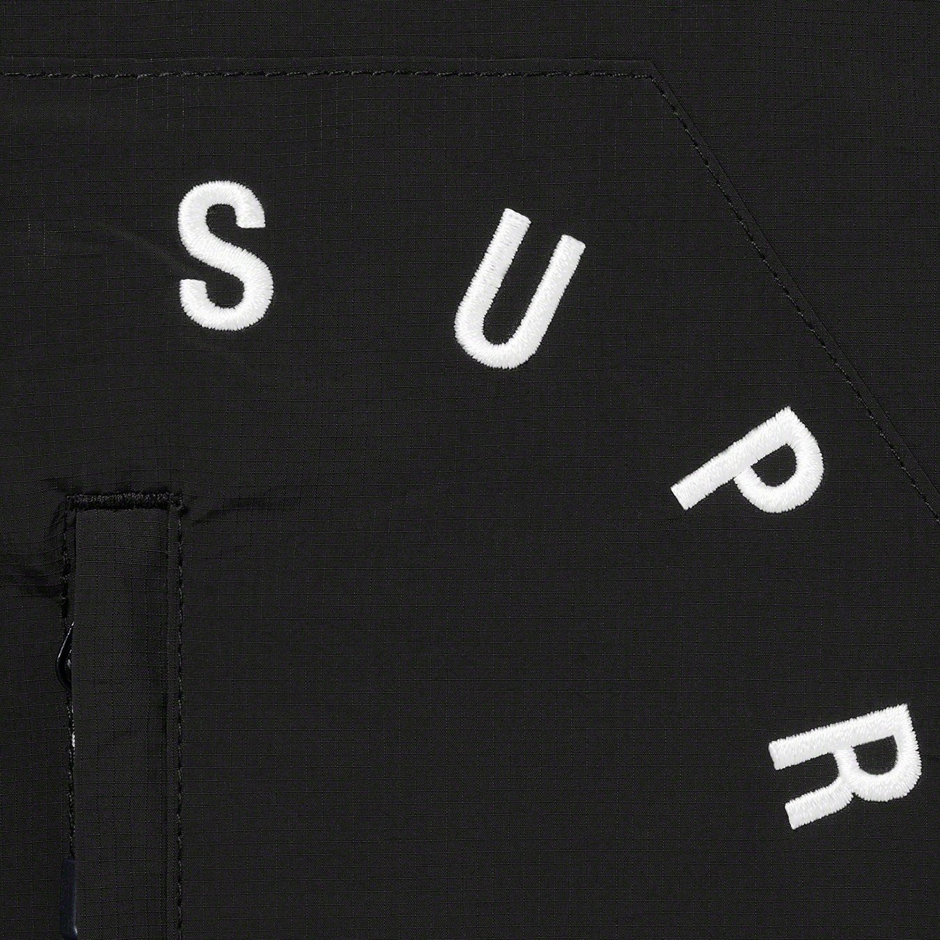 Supreme Curve Logos Ripstop Jacket (FW20) - Black - $168