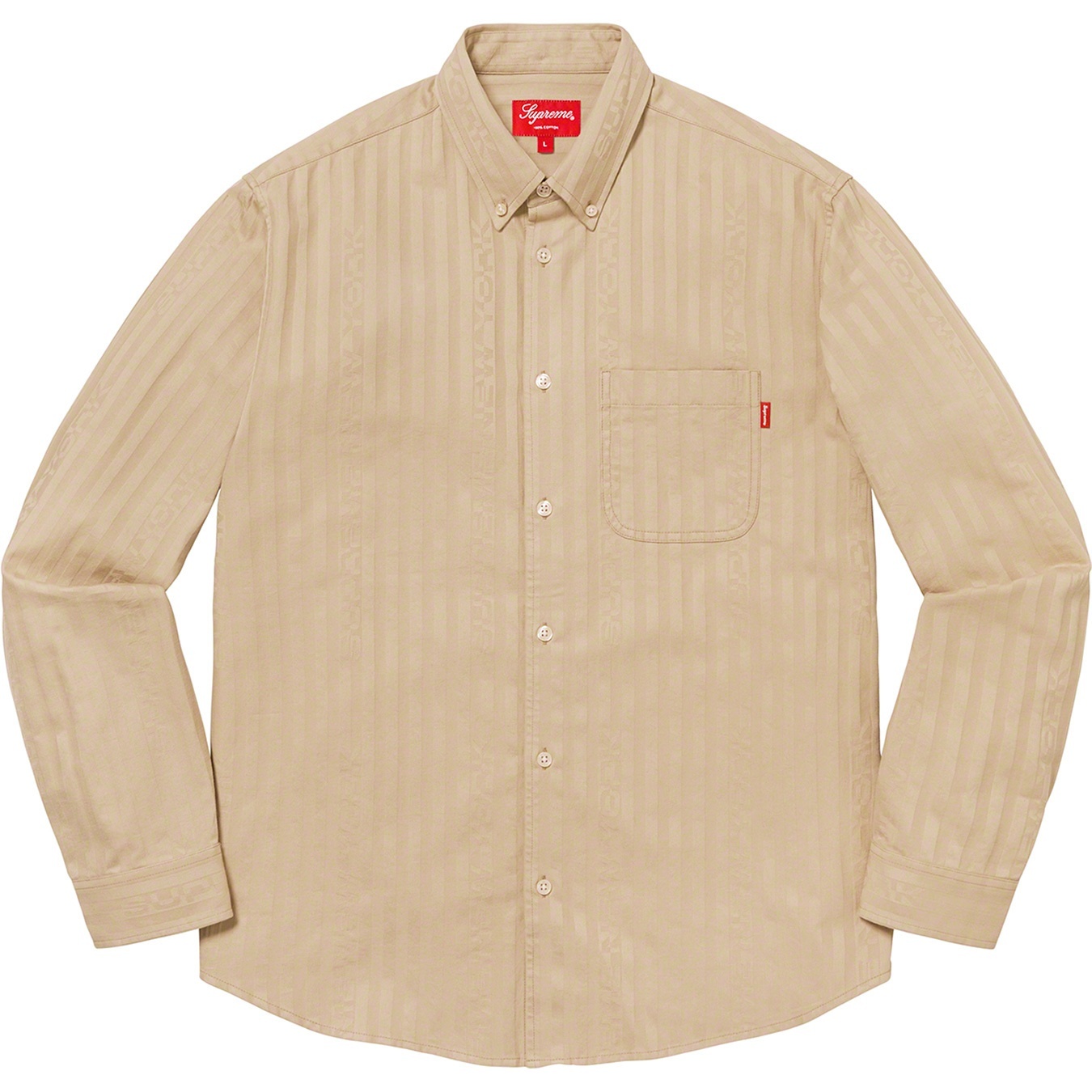 Supreme Jacquard Stripe Twill Shirt (FW20) - Tan - $128