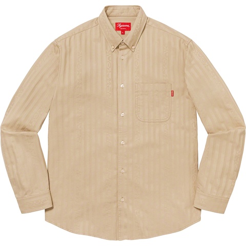 Supreme Jacquard Stripe Twill Shirt - Tan