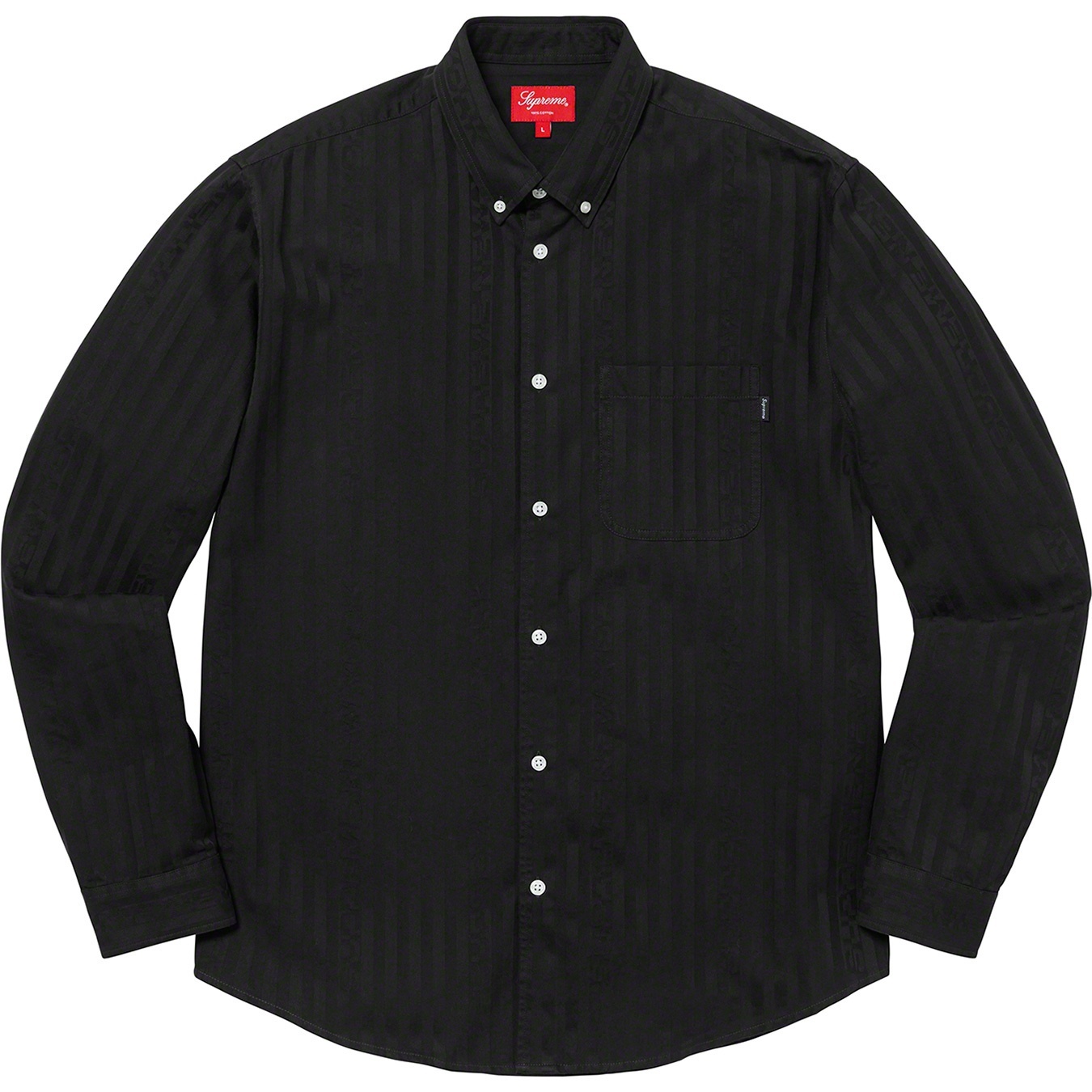 Supreme Jacquard Stripe Twill Shirt (FW20) - Black - $128