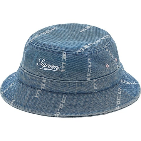 帽子 supreme Stripe Jacquard Denim Crusher Logo Stripe Jacquard Denim Crusher - Supreme