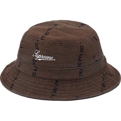 帽子 supreme Stripe Jacquard Denim Crusher Logo Stripe Jacquard Denim Crusher - Supreme