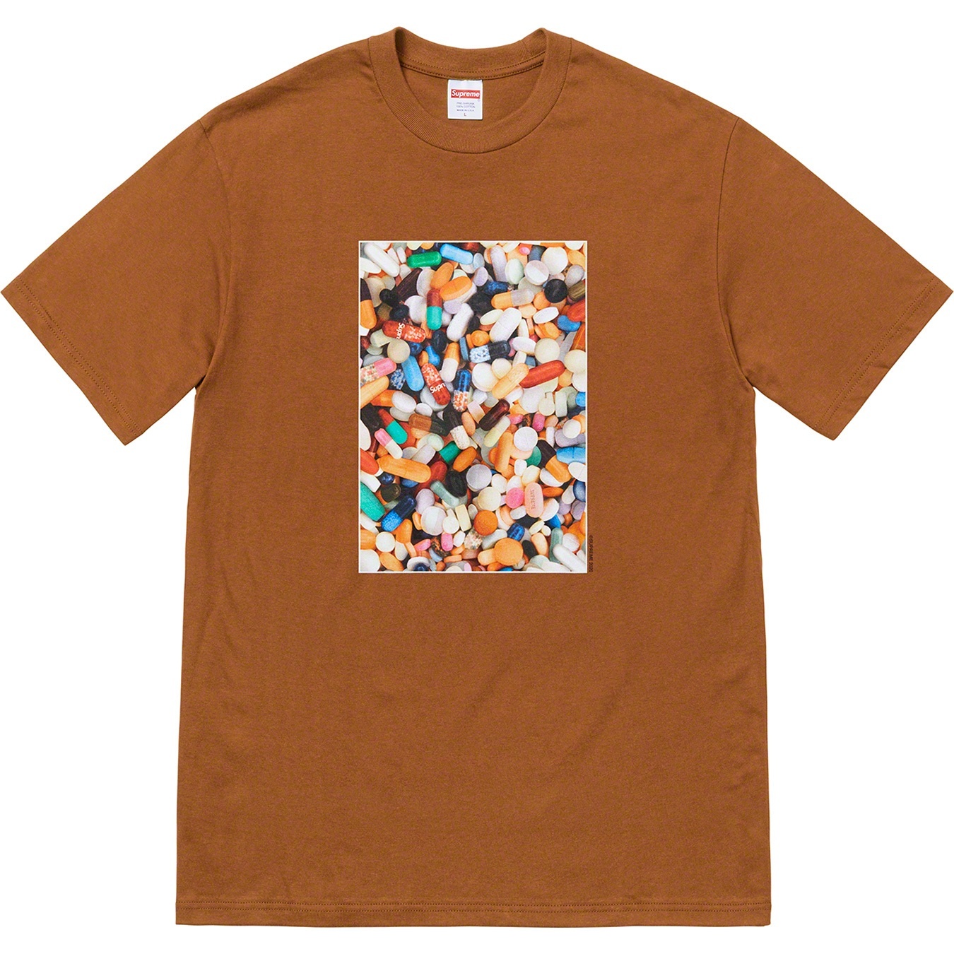 Supreme Pills Tee (FW20) - Brown - $38