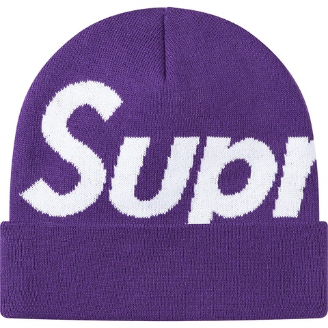 Supreme Big Logo Beanie - Purple
