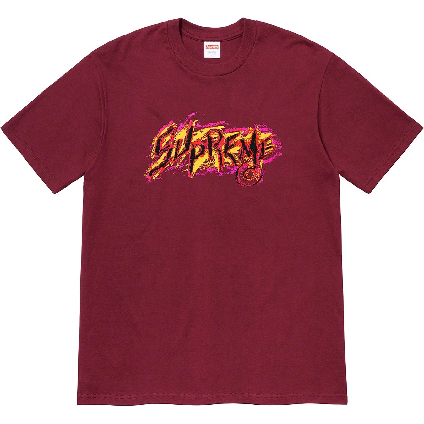 Supreme Scratch Tee (FW20) - Burgundy - $38