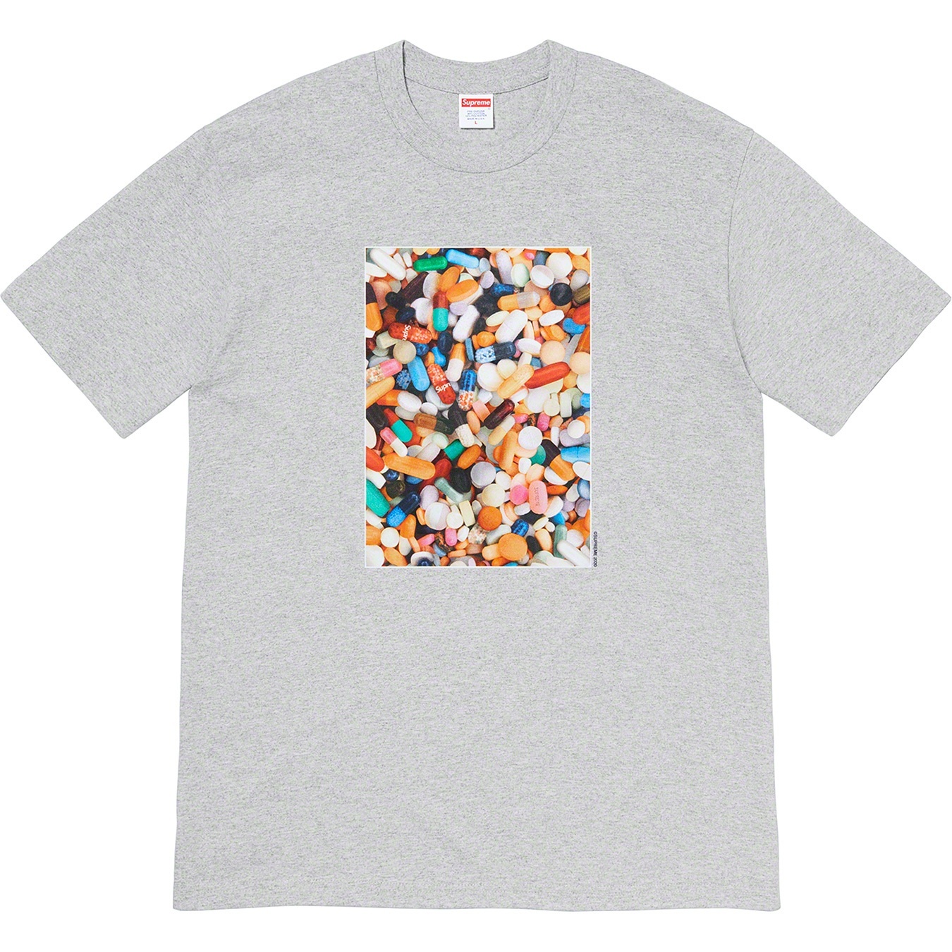 Supreme Pills Tee (FW20) - Heather Grey - $38