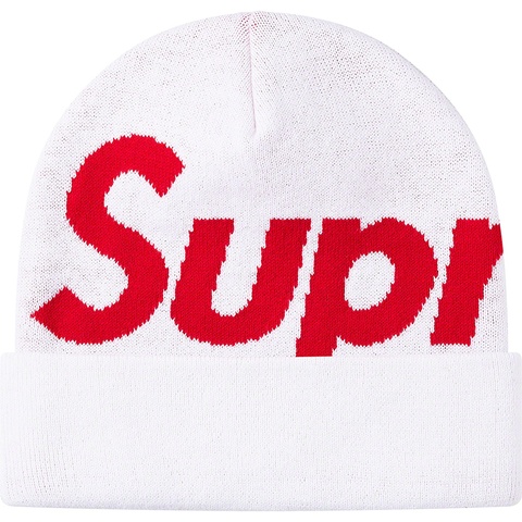 Supreme Big Logo Beanie - White