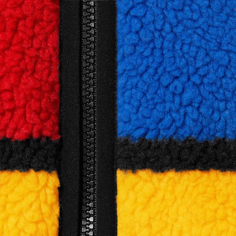 Supreme Reversible Colorblocked Fleece Jacket - Red