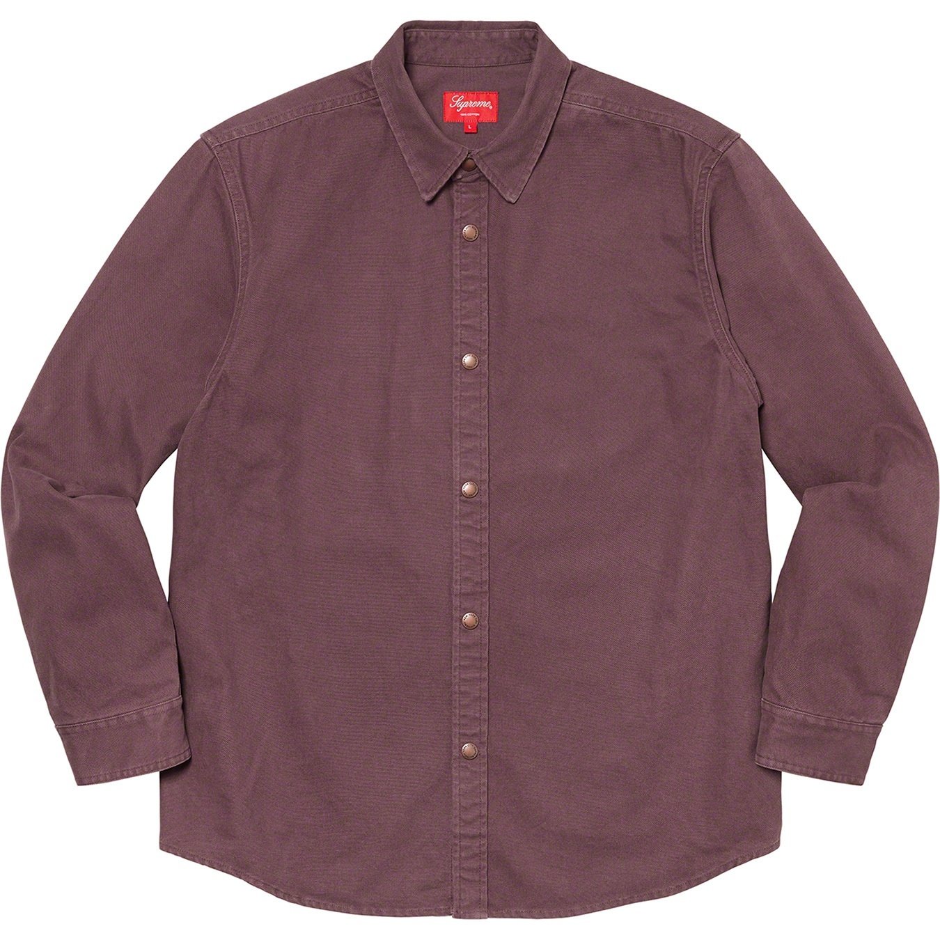 Supreme Logo Taping Work Shirt (FW20) - Dusty Purple - $138