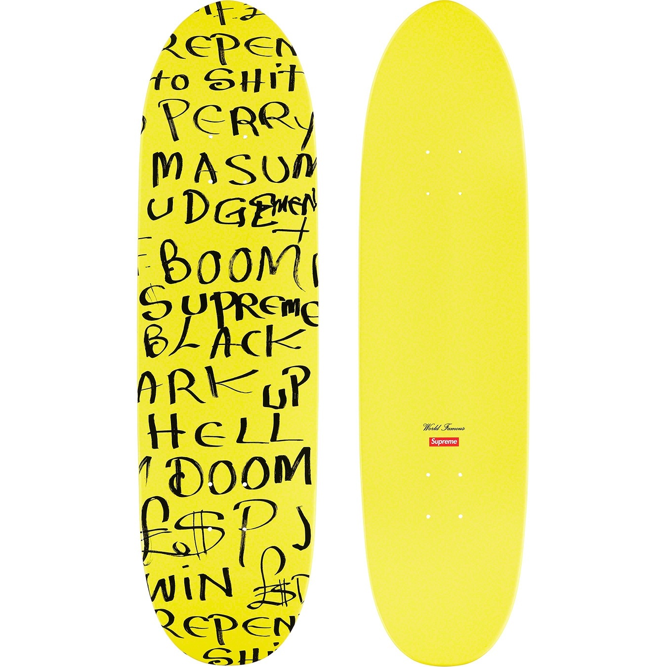 Supreme Black Ark Cruiser Skateboard (FW20) - Fluorescent Yellow - 8.625" x 32.25"  - $54