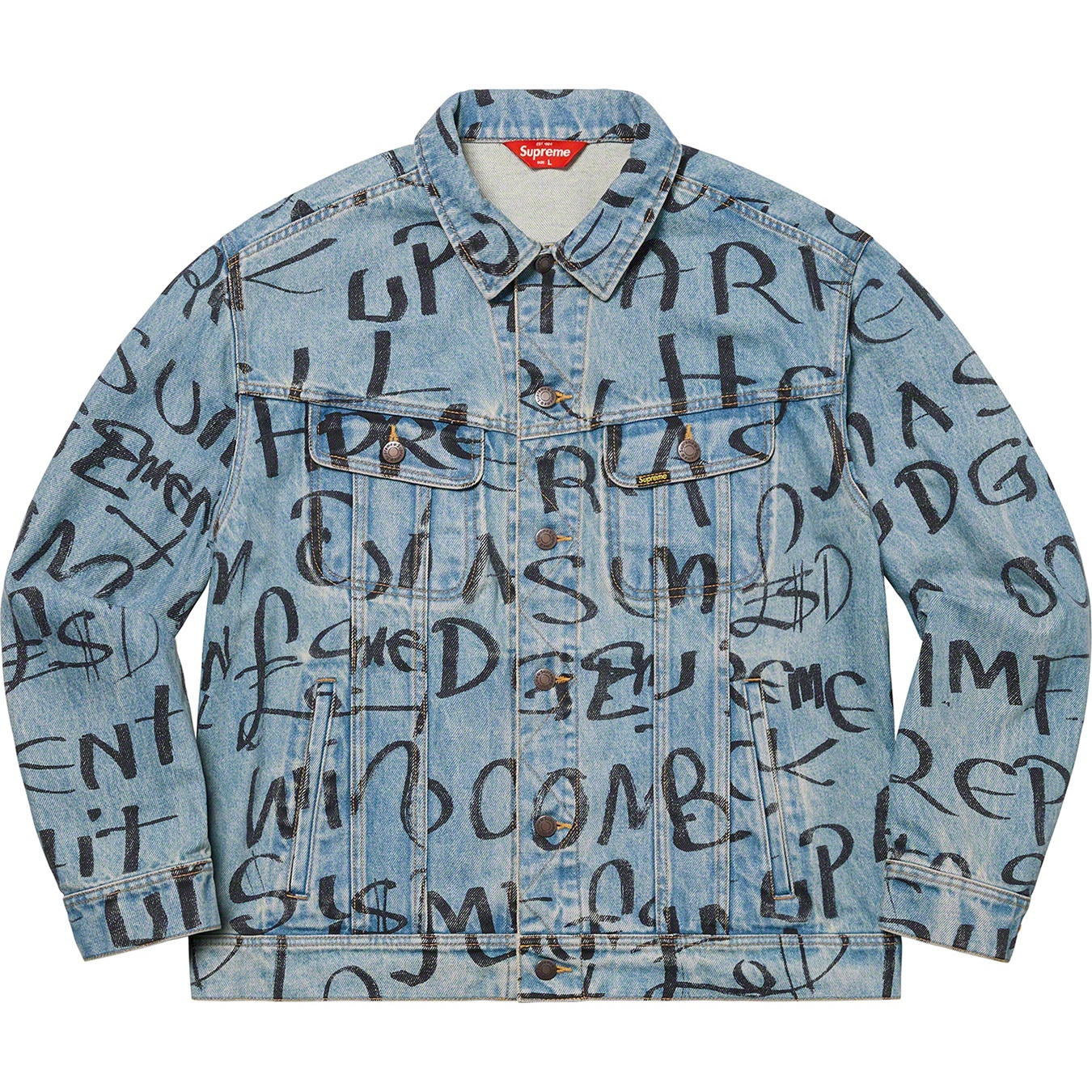 Supreme Black Ark Denim Trucker Jacket (FW20) - Blue - $218