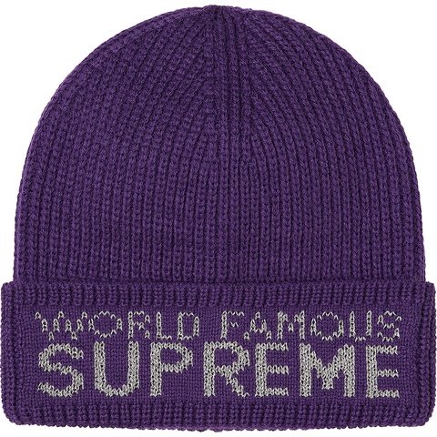 Supreme World Famous Beanie - Dark Purple