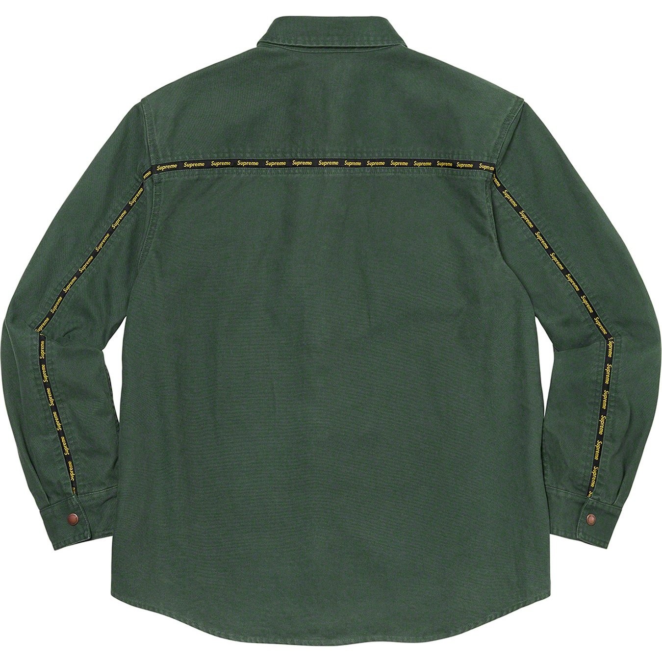 Supreme Logo Taping Work Shirt (FW20) - Dark Green  - $138