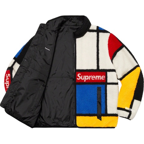 Supreme Reversible Colorblocked Fleece Jacket - Red
