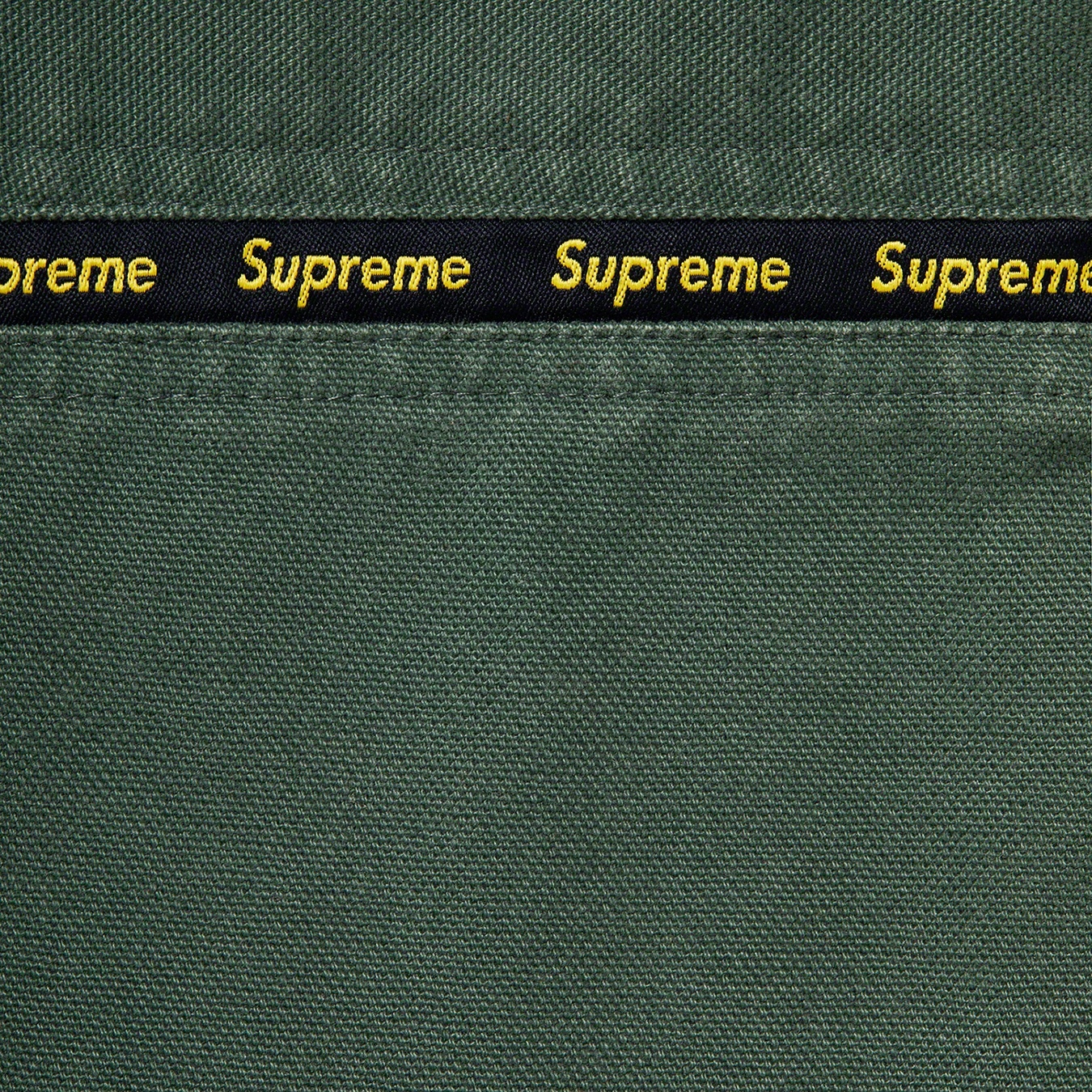 Supreme Logo Taping Work Shirt (FW20) - Dark Green  - $138