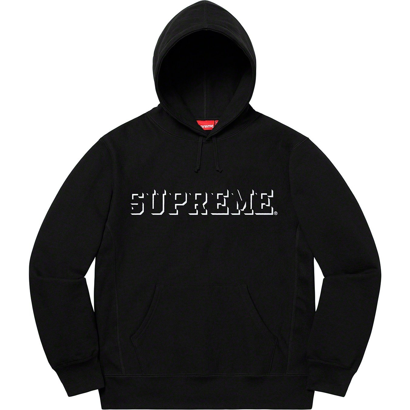 Supreme Drop Shadow Hooded Sweatshirt (FW20) - Black - $158