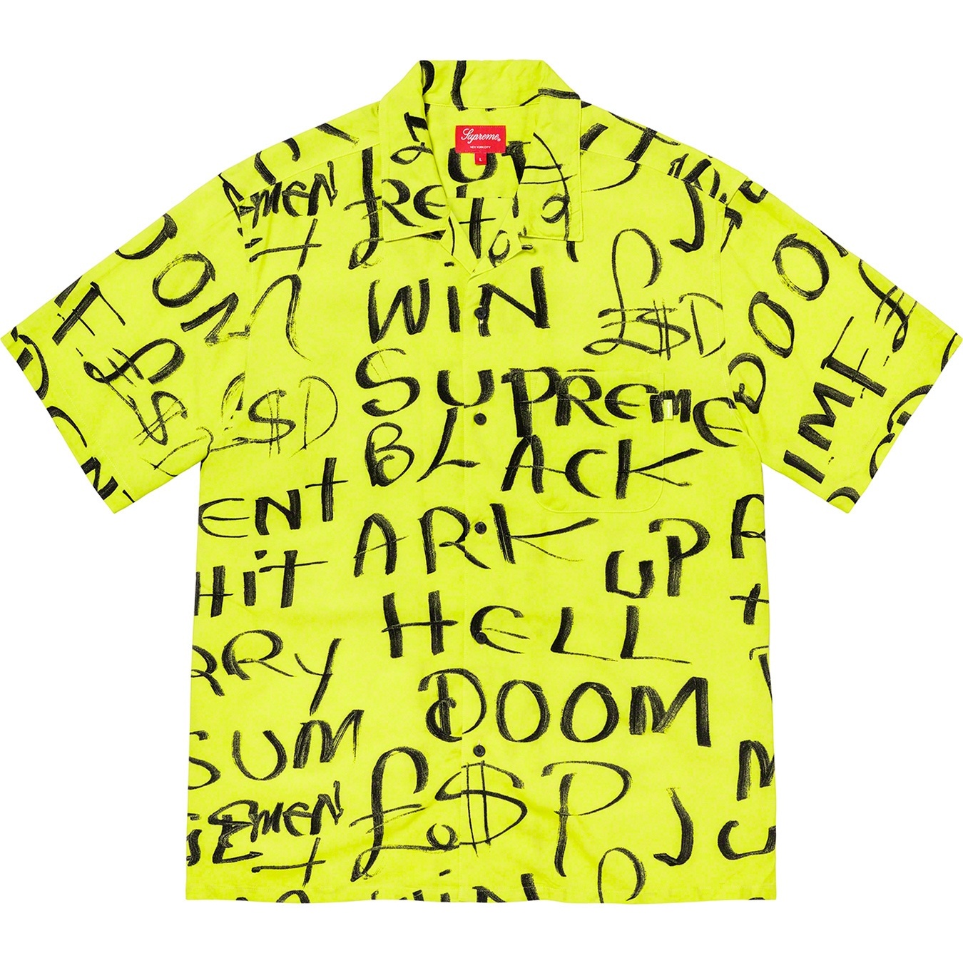 Supreme Black Ark Rayon S S Shirt (FW20) - Fluorescent Yellow - $148