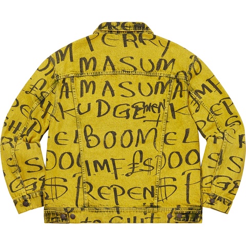 Supreme Black Ark Denim Trucker Jacket - Fluorescent Yellow