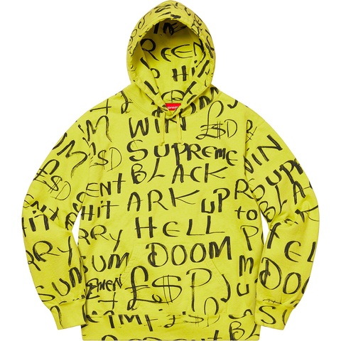 Supreme Black Ark Hooded Sweatshirt - Fluorescent Yellow