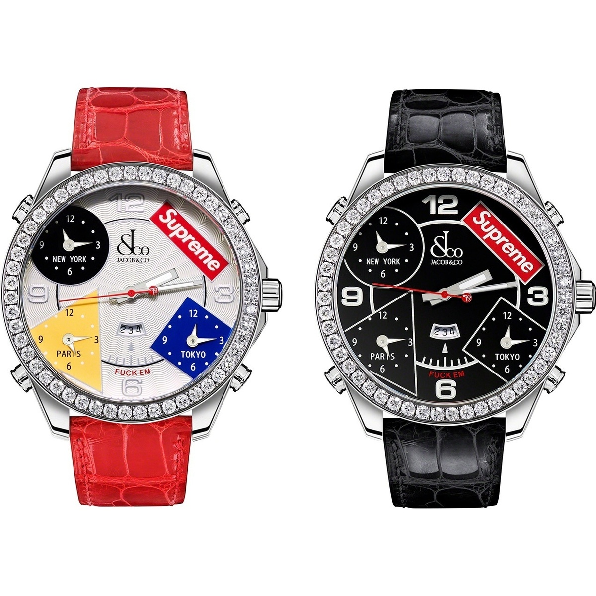 Supreme®/Jacob & Co Time Zone 40mm Watch - Supreme
