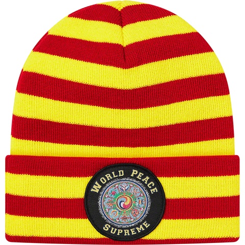 Supreme World Peace Beanie - Red Stripe