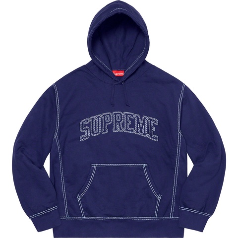 Supreme Big Stitch Hooded Sweatshirt - Dark Royal