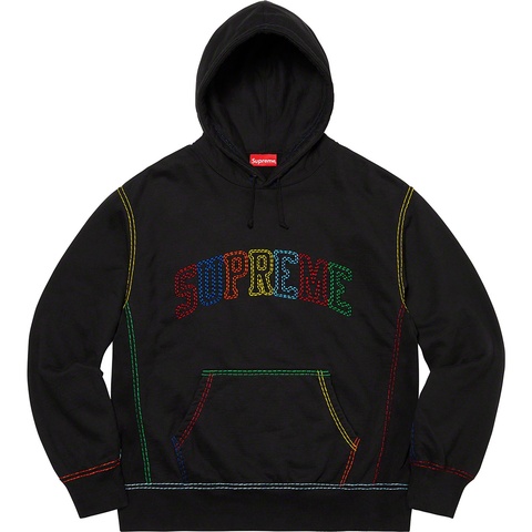 Supreme Big Stitch Hooded Sweatshirt - Black