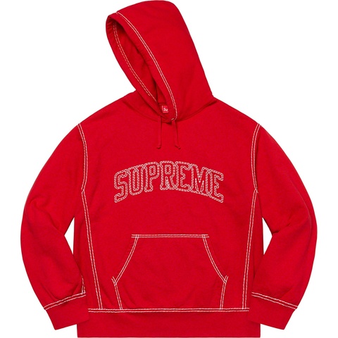 Supreme Big Stitch Hooded Sweatshirt - Red