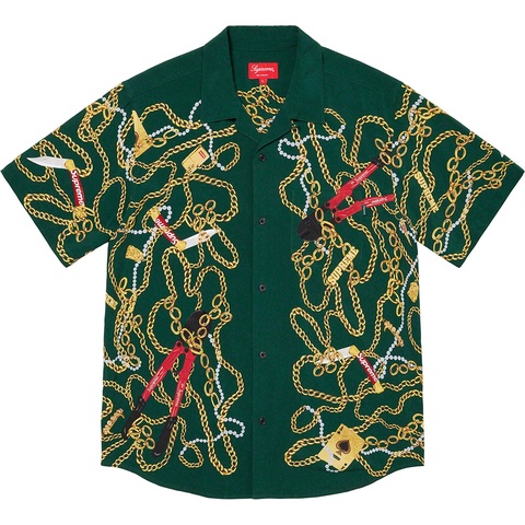 Supreme Chains Rayon S/S Shirt - Dark Green