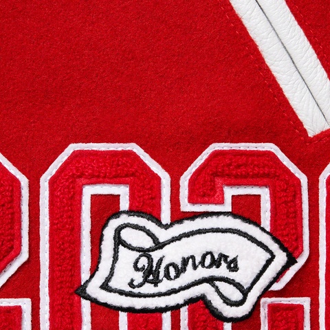 Supreme King Hooded Varsity Jacket - Red