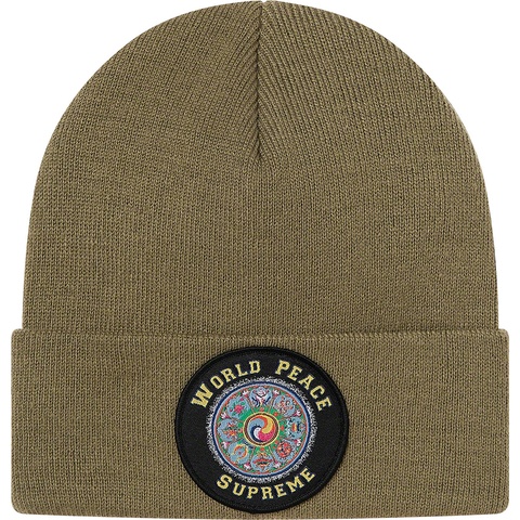 Supreme World Peace Beanie - Light Olive