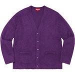 Supreme Brushed Mohair Cardigan (FW20) - Purple