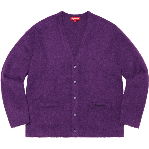 トップス Supreme Heather Mohair Cardigan 15FW M Supreme Mohair Cardigan In Teal Blue Medium *Price Is Fixed