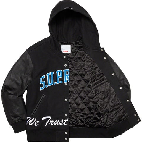 ジャケット・アウター Supreme King Hooded Varsity Jacket XL Supreme King Hooded Varsity Jacket Black Men's - FW20 - US