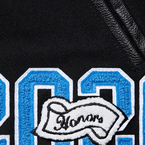 Supreme King Hooded Varsity Jacket - Black