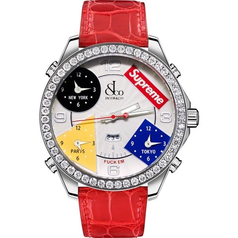 Supreme Supreme®/Jacob & Co Time Zone 47mm Watch - Red