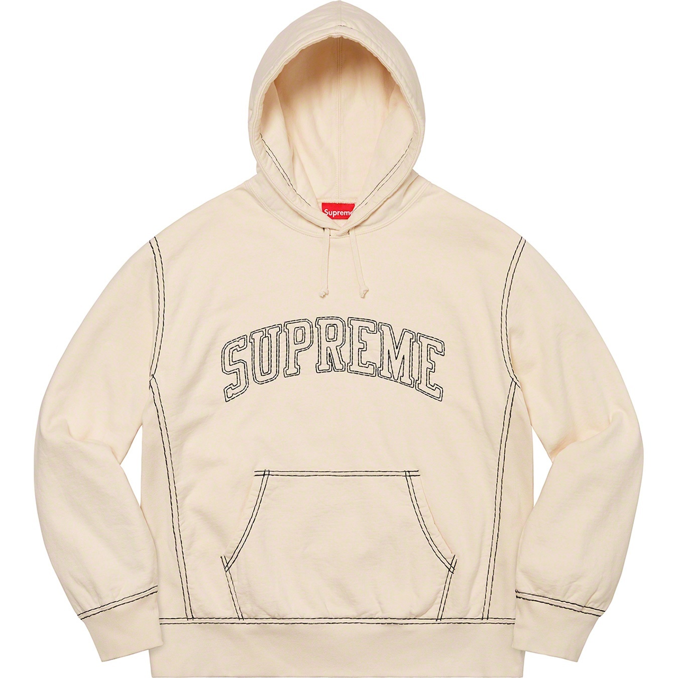 Supreme Big Stitch Hooded Sweatshirt (FW20) - Natural - $158