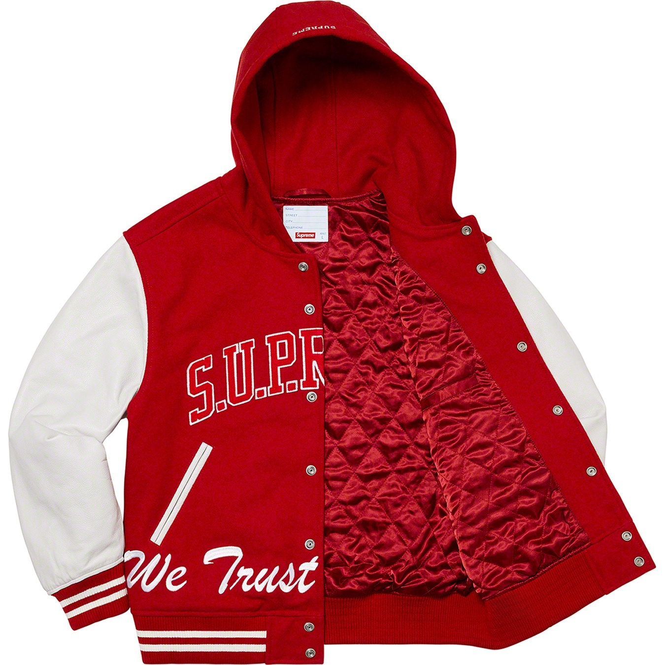 ジャケット・アウター 2020aw Supreme King Hooded VarsityJacket Supreme King Hooded Varsity Jacket (FW20) - $448