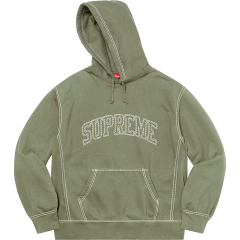 Supreme Big Stitch Hooded Sweatshirt - Light Olive