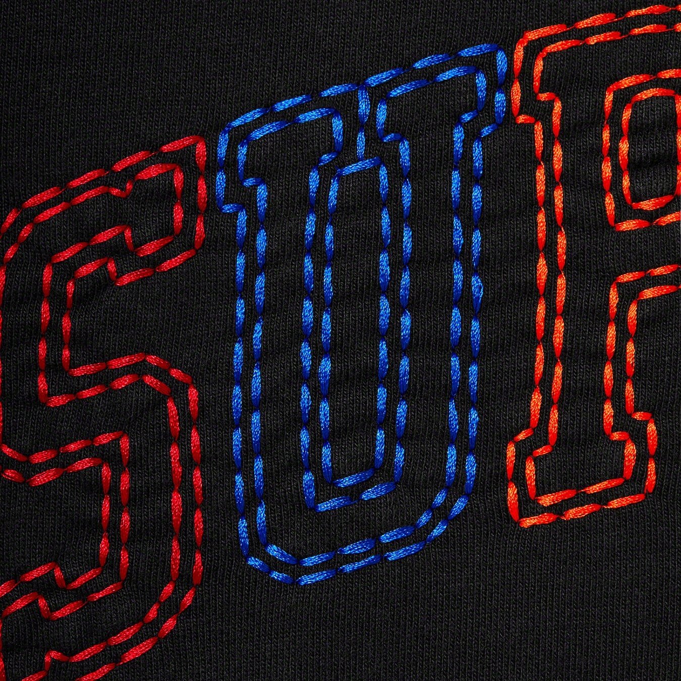 Supreme Big Stitch Hooded Sweatshirt (FW20) - Black - $158