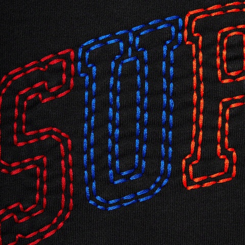 Supreme Big Stitch Hooded Sweatshirt - Black