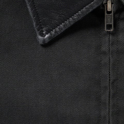 Supreme Leather Collar Work Jacket - Black