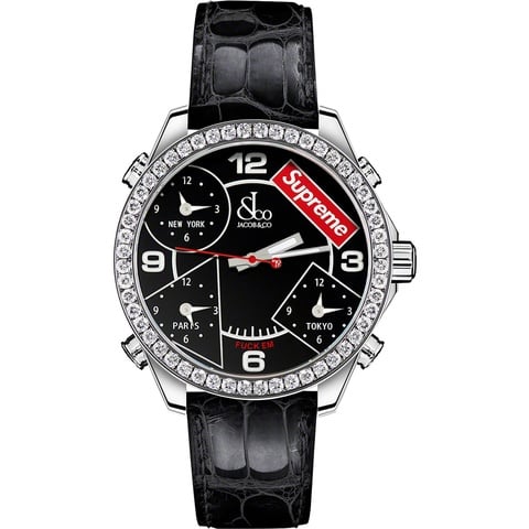 Supreme Supreme®/Jacob & Co Time Zone 40mm Watch - Black