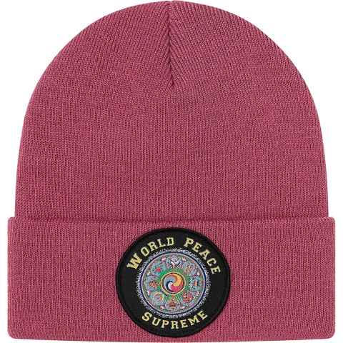 Supreme World Peace Beanie - Dusty Magenta