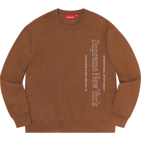 Supreme Side Logo Crewneck - Brown