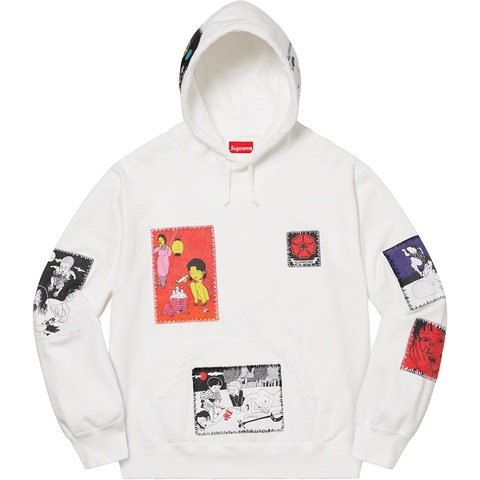 Supreme Toshio Saeki/Supreme Hooded Sweatshirt - White